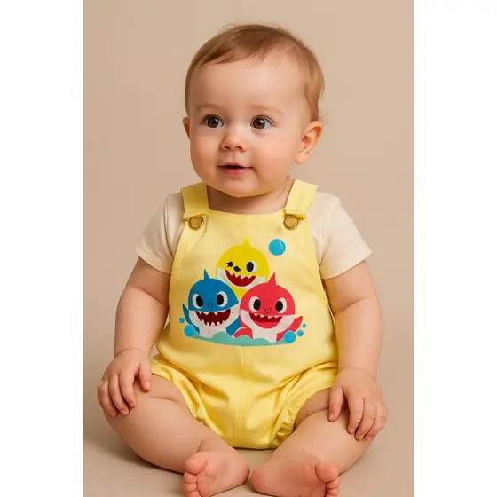 macaquinho menino baby shark romper menino personalizado