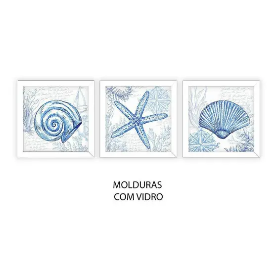Kit 3 Quadros Decorativos Banheiro,toalete, Lavabo, Mar REF:02FO