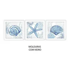 Kit 3 Quadros Decorativos Banheiro,toalete, Lavabo, Mar REF:02FO