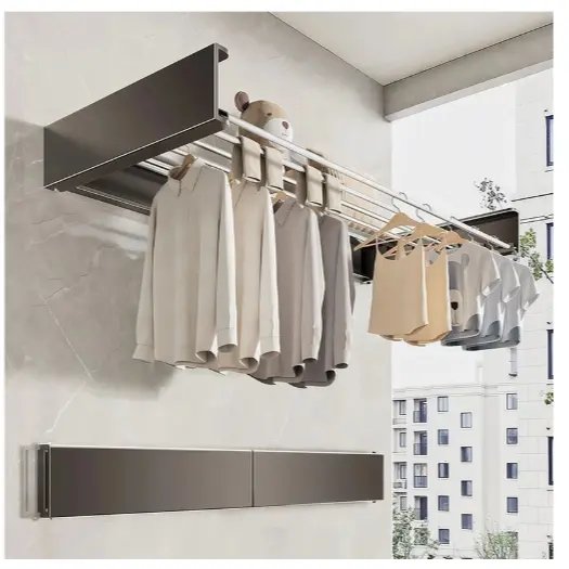 Varal Retratil Parede 80CM Magico Estendedor De Roupa Apartamento