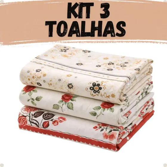 Kit 3 Toalhas de Mesa Oxford Estampadas Sortidas Ideal para Todos os Tamanhos de Mesa