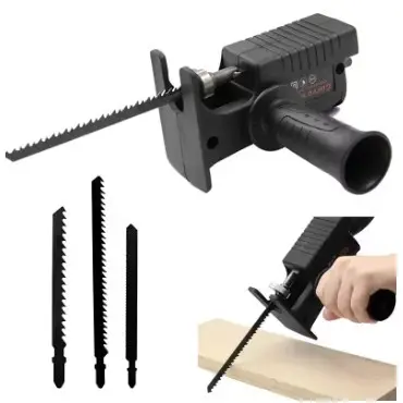 Kit Serra Adaptador de Serra Tico-Tico Elétrica para Furadeira e Parafusadeira, Ferramenta de Corte p/ Madeira