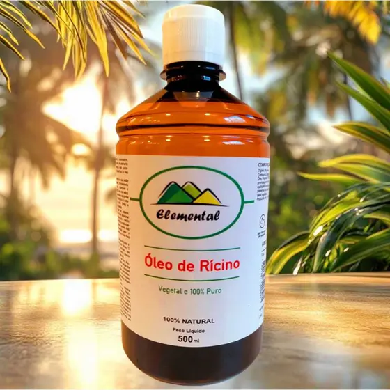 Óleo Vegetal Rícino 500ml (Mamona - Prensado à Frio ) Ricinus communis