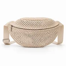 Pochete Feminina Transversal Palha Sintética Elegante Casual Praia
