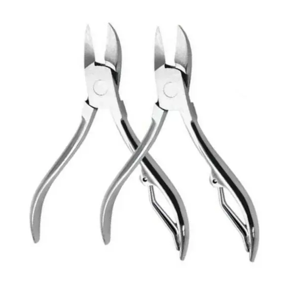 kit 2 Alicates de Unha ponta 18mm Manicure profissional mãos pés grossas encravada 10cm