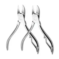 kit 2 Alicates de Unha ponta 18mm Manicure profissional mãos pés grossas encravada 10cm