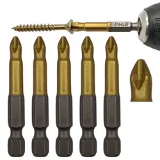 Ponta Bits PH2 50mm Titânio Kit 5 peças Philips 1/4 Ponteira Magnética Parafusadera Festrong