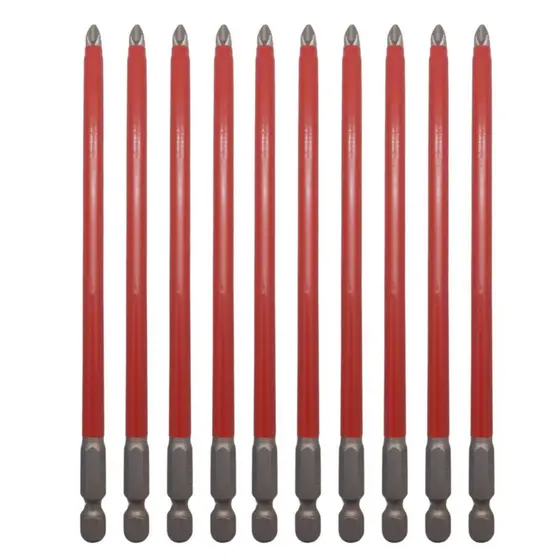 Ponta Bits PH2 150mm Magnética antiderrapante fenda hex longa Kit 10 peças 1/4 '' Ctpohr