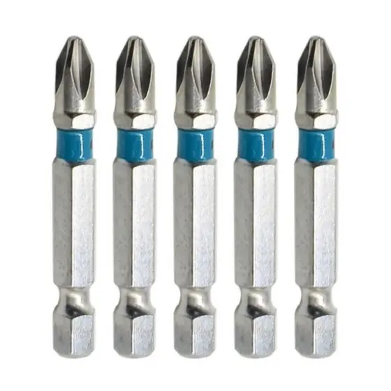 Ponta Bits PH2 50MM 5 Peças Ponteira Magnética Antiderrapante Philips Aço S2 Imantada