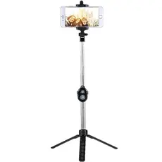 Bastão de Selfie Tripé Stick Controle Buetooth Ajustável Giro 360° Foto