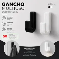 Gancho de parede adesivo 3M Extra Forte Até 1,5kg Sem Furo, Multiuso