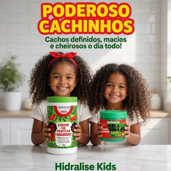 Kit Kids 2 Produtos Hidralise Creme 1kg + Gelatina 500G Definição Dos Cachos Sem Frizz Para Cachos