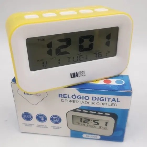Relogio Despertador Digital  E Relogio Despertador Digita Relógio Cabeceira Mesa 2005