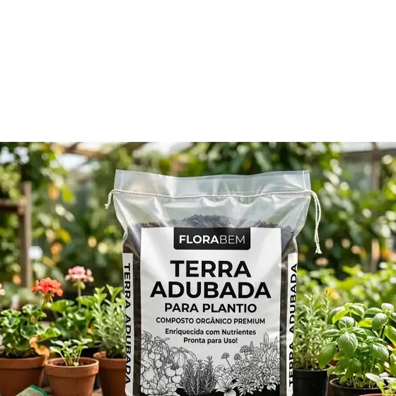 Terra Vegetal Adubada Pronta para Plantio 3kg 6kg 12kg 21kg para Vasos Hortas Jardins e Flores
