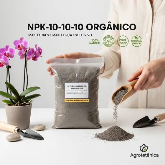 Adubo Npk 10-10-10 Orgânico EM PO de rocha /flores, rosa do deserto, plantas, frutas