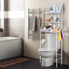 Rack Banheiro Estante Prateleira sobre vaso sanitario Metal Organizador Toalete Varanda
