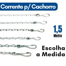 Corrente para Cachorro Reforçada Grossa e Fina Coleira Resistente Metal Ferro Aço Guia Cão Pet Gato
