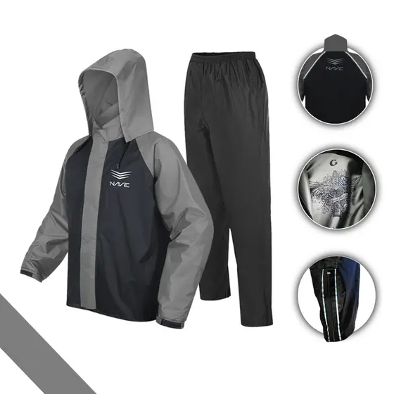 Capa Roupa De Chuva Motoqueiro Moto Nylon Nave Bicolor