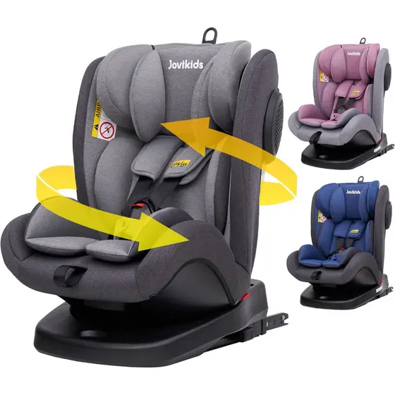 Cadeirinha de Carro Bebe Conforto 0 a 36kg ISOFIX e Top Tether Ergonômico 360 Graus Jovikids
