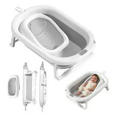 Banheira de Bebe Infantil Dobrável Portátil Enxoval Encosto Antiderrapante Pipdip
