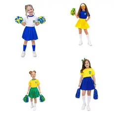 Conjunto infantil menina Brasil roupa Brasil fantasia blusa + saia