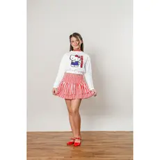 Conjunto infantil inverno Hello Kitty roupa frio menina blusa + shorts saia