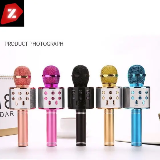 Microfone Ws 858 Karaokê Bluetooth Efeito Voz Modo Gravação Função Selfie