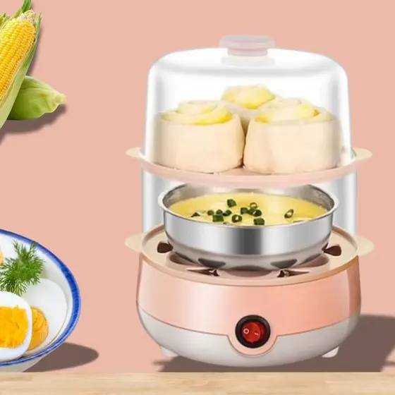 Cozedor De Ovos e Legumes Elétrico Portátil Cozinha À Vapor