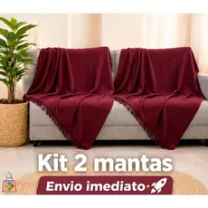 Kit 2 Mantas de Sofá 2 e 3 lugares 2,10x1,20 Gigante Decorativa 100%Algodão Protetora Luxo