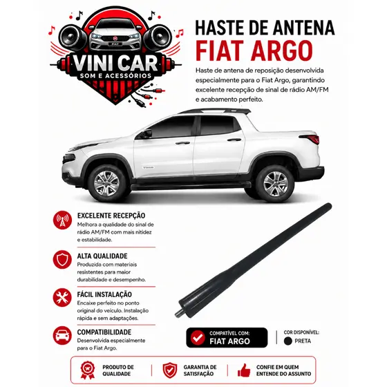 Haste Antena Som Teto Fiat Toro 2016 Á 2022