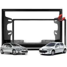 Moldura Tela Central 2din Multimidia Dvd Mp5 Tv Som Universal 6.1 6.2 6.8 e 7 polegadas Peugeot 307