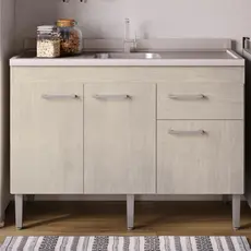 Balcão De Cozinha Sem Pia 3 Portas 1 Gaveta Rústico - Arte Cas
