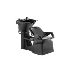 Lavatório Champ Smart Preto com Estofado Dompel Profissional Salão de Beleza e Barbearia