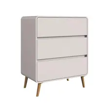 Cômoda 3 Gavetas Linha Curve 76cm Cor Bege Dunas CV003BDBD - Completa Móveis
