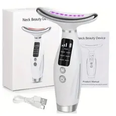 Massageador Portátil Beleza Pele Firmeza Pescoço Led de 7 Modos para Rosto e Pescoço