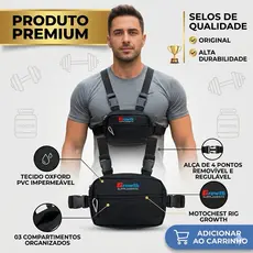 Bolsa de Peito Chest Bag Colete Frontal Pochete Peitoral Motoboy Academia Corrida