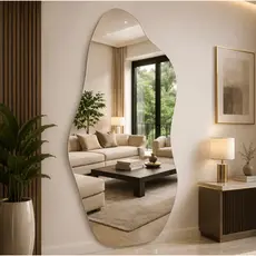 Espelho Orgânico 120x50 e 95x40 Lapidado Moderno Grande Form - C/Suporte C/ Led - C/ FITA S/ Led - C/ LED TOUCH