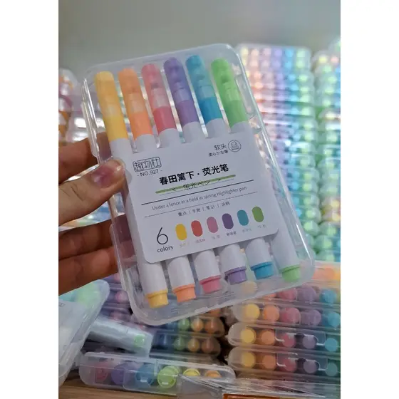 Marca - Texto com cheirinho de frutas! Papelaria Fofa - Marca Texto 6 unid. - canetas coloridas