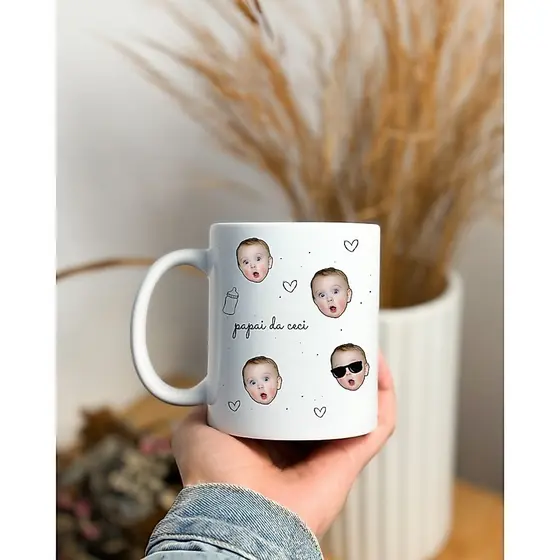Caneca Personalizada com Rostinhos – Foto de Pet ou Pessoa | Presente Criativo | 325ml / 500ml