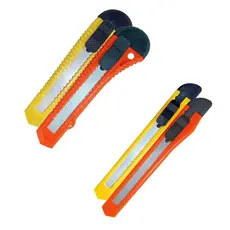 Estilete Plástico Pequeno e Grande (Amarelo e Laranja) - Masterprint / Material de Corte Papelaria