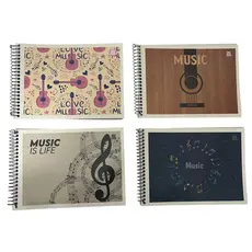 Caderno 1/4 Espiral Lateral Música 40 Folhas 14 x 20 cm - São Domingos