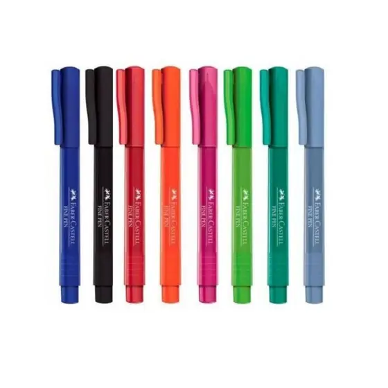 Caneta Hidrográfica Fine Pen Colors 0.4 mm (Rosa, Preto e Azul) - Faber-Castell