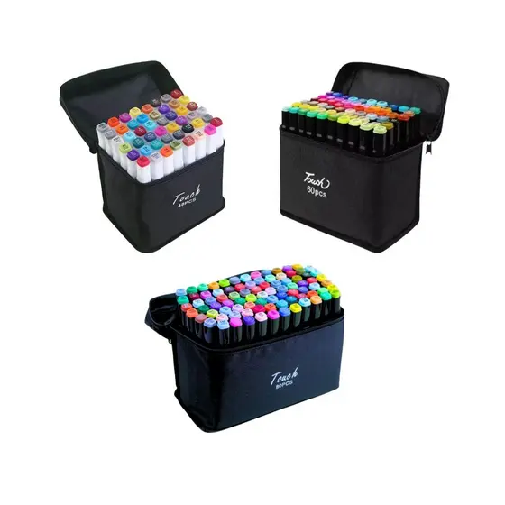Kit Estojo e Pincel Marcador  Duo Criativo (24 36 48 60 80 100 120 168) - Touch