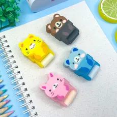 Kit 04 Borracha Animais com Coletor de Resíduos - Importado