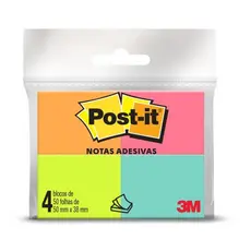 Bloco Adesivo Post-It Tropical 4 Cores - 3M | Papelaria / Material de Escritório