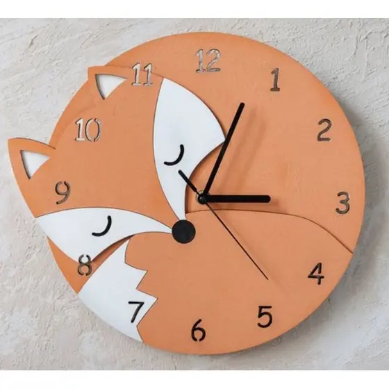 Relógio de Parede Raposa/Relógio Decorativo em MDF/Relógio Criativo/Relógio Personalizado/Relógi Pet