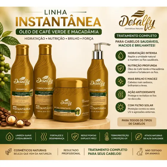 kit óleo de café verde e macadâmia Desalfy Hair