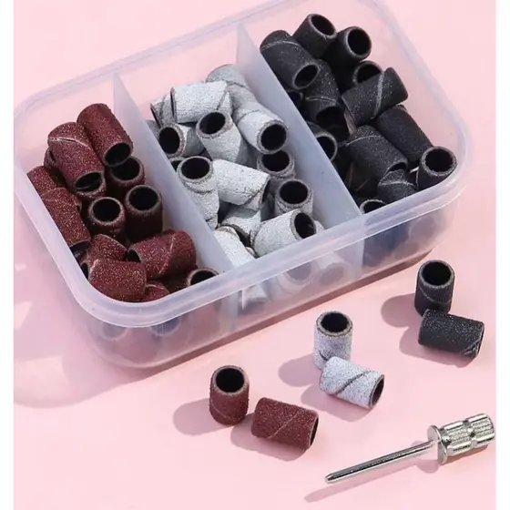 Kit Lixa Refil Para Broca Mandrill 3 Em 1 #80 #120 #180 Kit Caixa Refil com 75 Lixas para Unhas p/ Lixadeiras Elétricas