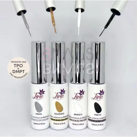 Esmalte em Gel Liner Lirió Ponta Fina Pincel Ultra Fino Para Nail Art