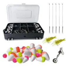 Kit Pesca Estojo com acessórios anzol bóia chumbada